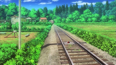 蓝天白云花草地铁