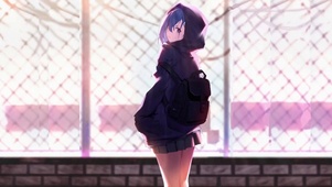 天台背包少女