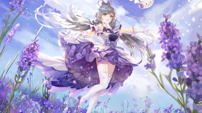 唯美薰衣草少女(动漫动态壁纸) - 动态壁纸下载 - 元气壁纸