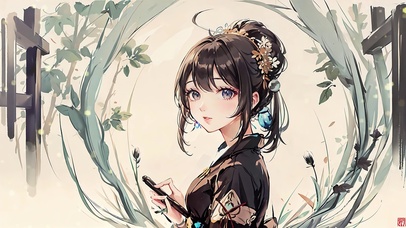 古风水墨典雅佳人