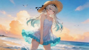夏日海滩女孩
