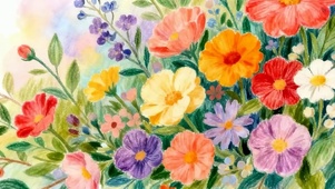 护眼花草小清新带鱼屏