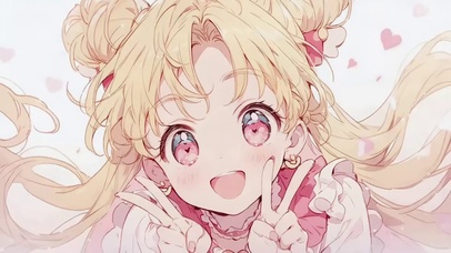 比耶动漫插画少女