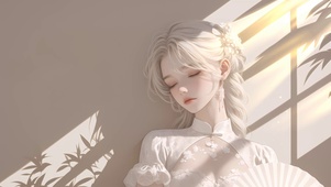 执扇少女