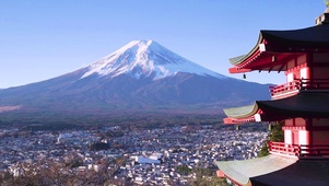 4K 高清 日本富士山宝塔