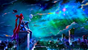 夜空下少女