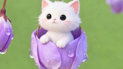 树枝猫咪带鱼屏