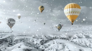 雪中的热气球