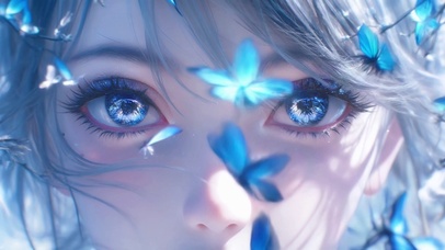 蓝瞳载梦 蝶落心间