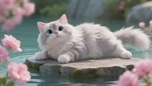 鲜花小猫