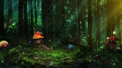 梦幻森林深处蘑菇屋