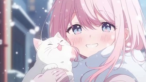 粉红少女与猫猫
