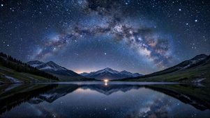 银河星空山湖