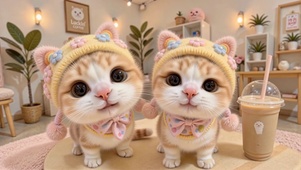 萌宠两小只可爱猫