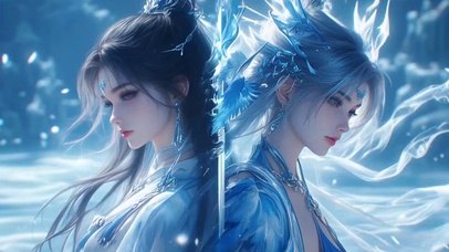 古风仙侠美女，双份的快乐