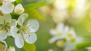 护眼绿景花朵带鱼屏