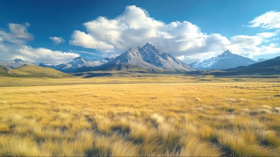 蓝天阳光秋日广阔草原