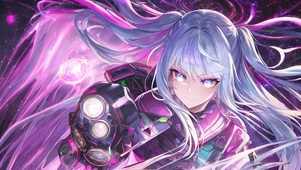 炫酷科技蓝发少女