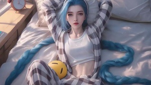 蓝色马尾辫