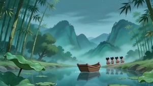 护眼山峰竹林荷叶户外壁纸