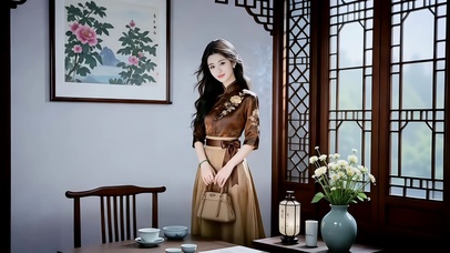 古风茶馆民国风美女