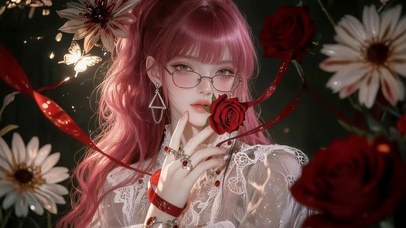 治愈鲜花女孩