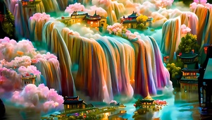 美景优美有瀑布