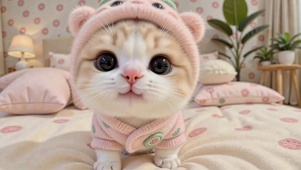 软萌睡衣小猫
