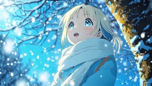 雪中清纯少女