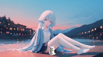 沙滩白丝性感萝莉
