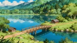 桥畔镜湖