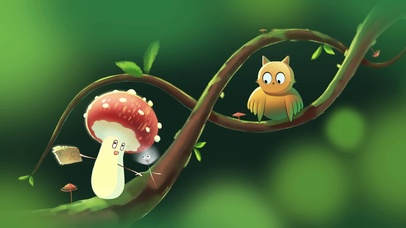 猫头鹰蘑菇和蒲公英