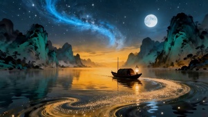 唯美夜景海边