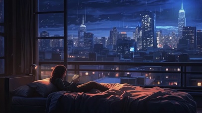安静的城市雨夜