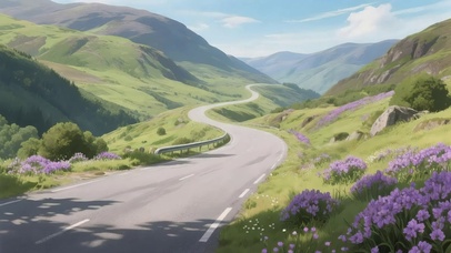 蓝天阳光高山公路