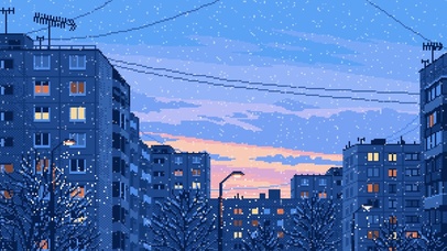 城市雪景