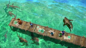 海上鲨鱼绘画