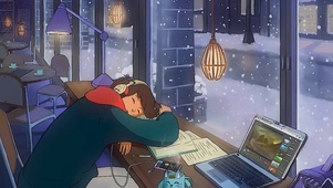 雪天咖啡店