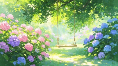 大树下鲜花