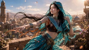 异域风情西域美女古城美景