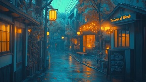 寂静古城阴雨天街道