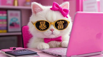 可爱暴富打工猫咪