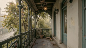 【雨景】老宅的阳台