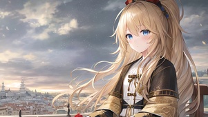 晚霞余晖少女