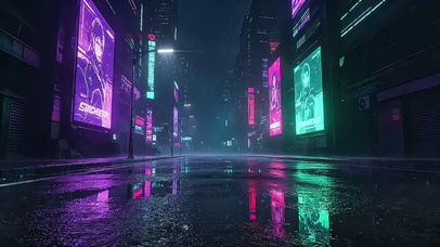 赛博街景-悬浮车
