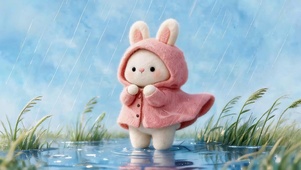 下雨天小兔