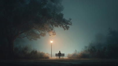 夜晚孤独感氛围