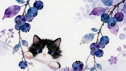 蓝莓与猫