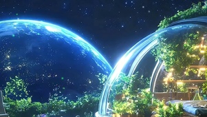 护眼星空夜景带鱼屏