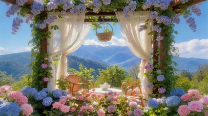 鲜花凉亭